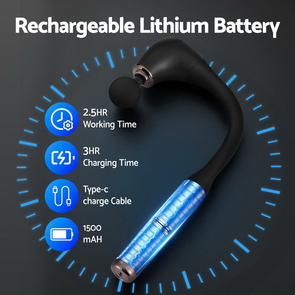 Everfit Massage Gun U-shaped Extended Handle Percussion Massager 4 Heads-4