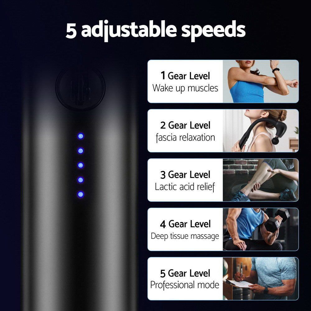 Everfit Massage Gun U-shaped Extended Handle Percussion Massager 4 Heads-5