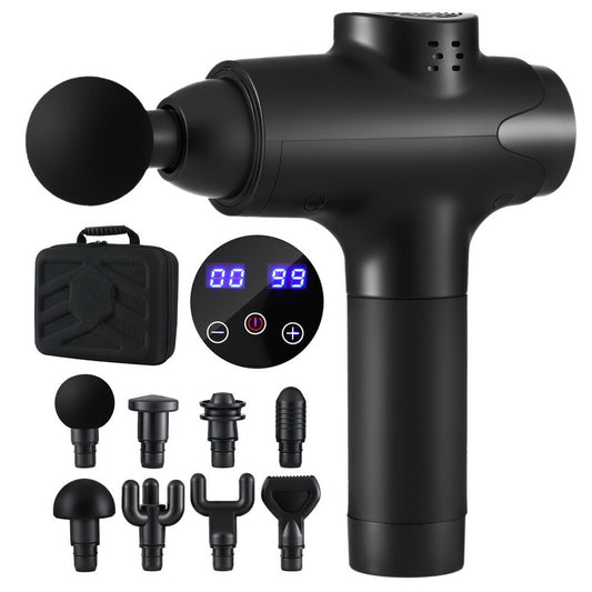 Everfit Massage Gun 30 Speed 8 Heads Vibration Muscle Massager Chargeable Black-0