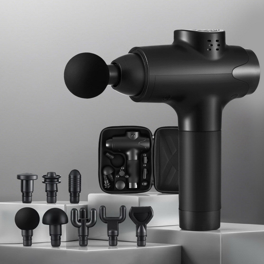 Everfit Massage Gun 30 Speed 8 Heads Vibration Muscle Massager Chargeable Black-6