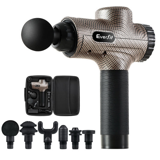 Everfit Massage Gun 6 Heads Massager Electric LCD Vibration Relief Percussion-0