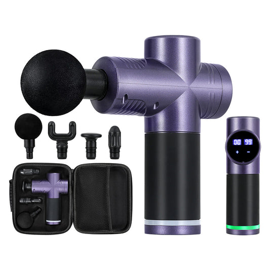 Everfit 30 Speed Massage Gun 4 Heads Vibration Muscle Massager Chargeable Purple-0