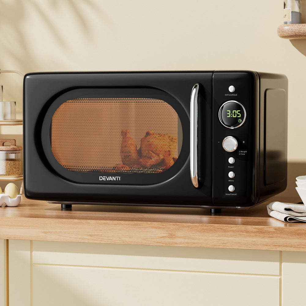 Devanti 20L Microwave Oven 700W Black-6