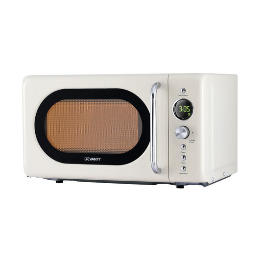 Devanti 20L Microwave Oven 700W Cream-0