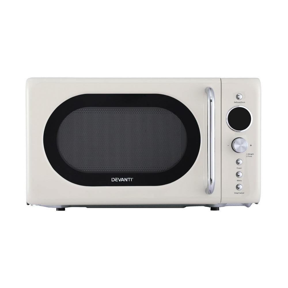 Devanti 20L Microwave Oven 700W Cream-2