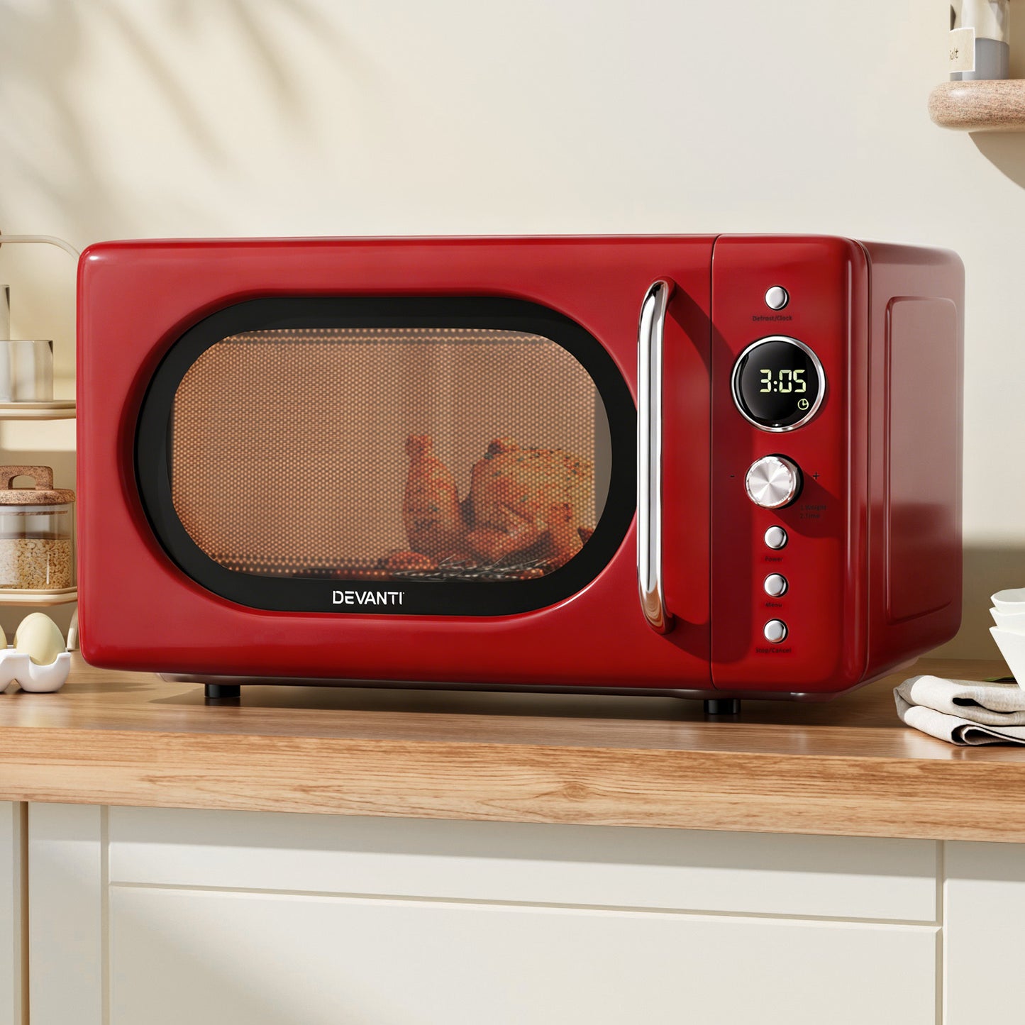 Devanti 20L Microwave Oven 700W Red