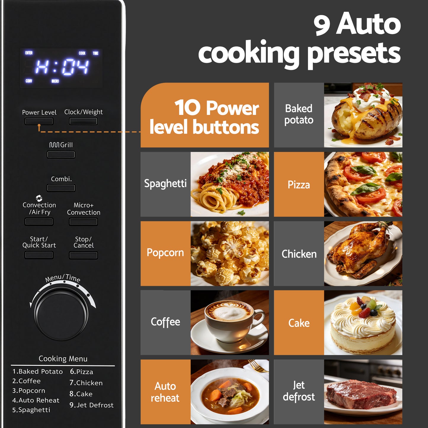 Devanti 30L Microwave Oven 4-IN-1 Air Fryer Convection Grill