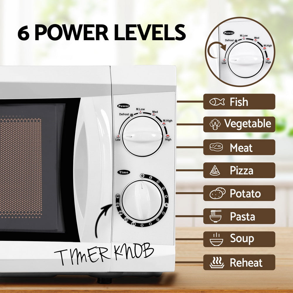 Devanti 20L Microwave Oven 800W White-3