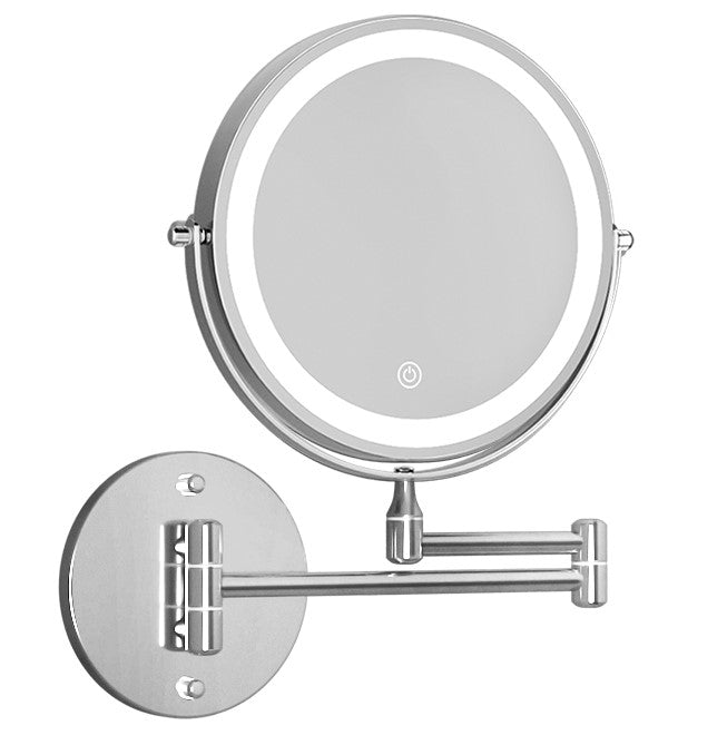 Embellir Extendable Makeup Mirror 10X Magnifying Double-Sided Bathroom Silver-0