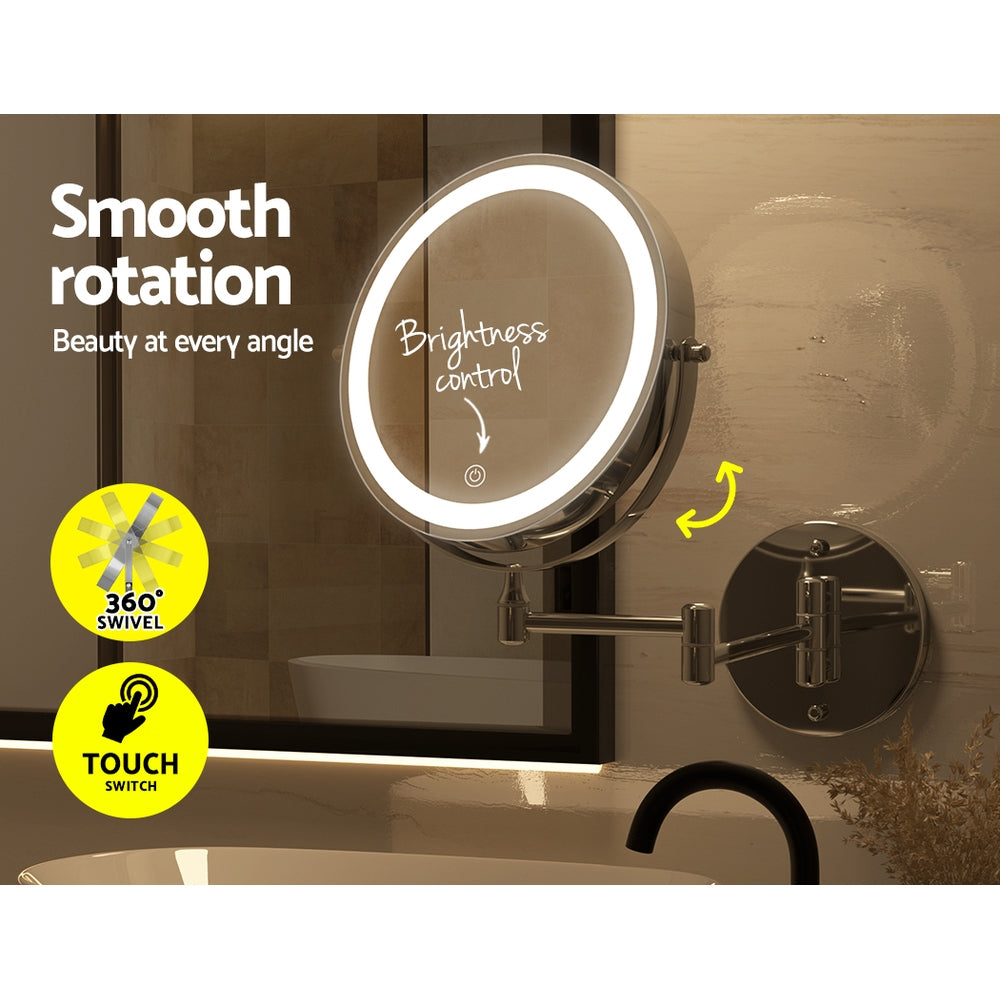 Embellir Extendable Makeup Mirror 10X Magnifying Double-Sided Bathroom Silver-5