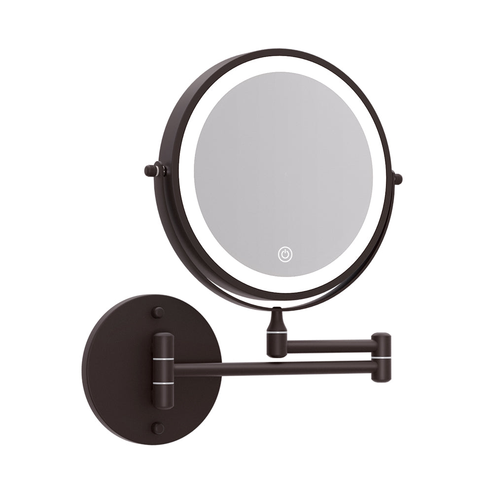 Embellir Extendable Makeup Mirror 10X Magnifying Double-Sided Bathroom Brown-0