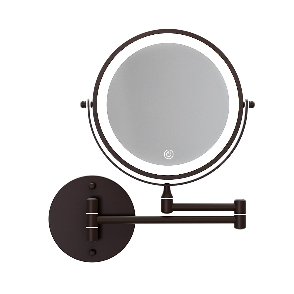 Embellir Extendable Makeup Mirror 10X Magnifying Double-Sided Bathroom Brown-2