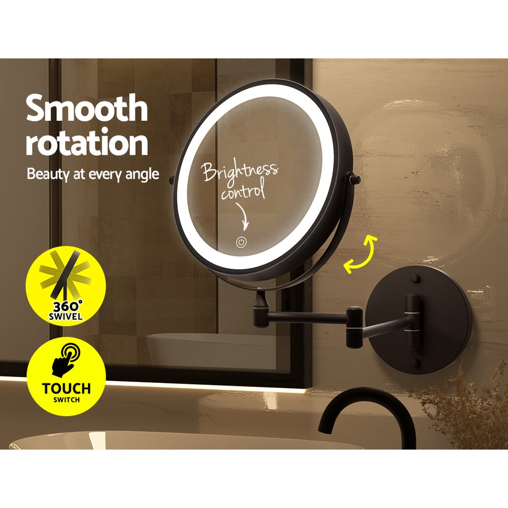 Embellir Extendable Makeup Mirror 10X Magnifying Double-Sided Bathroom Brown-5