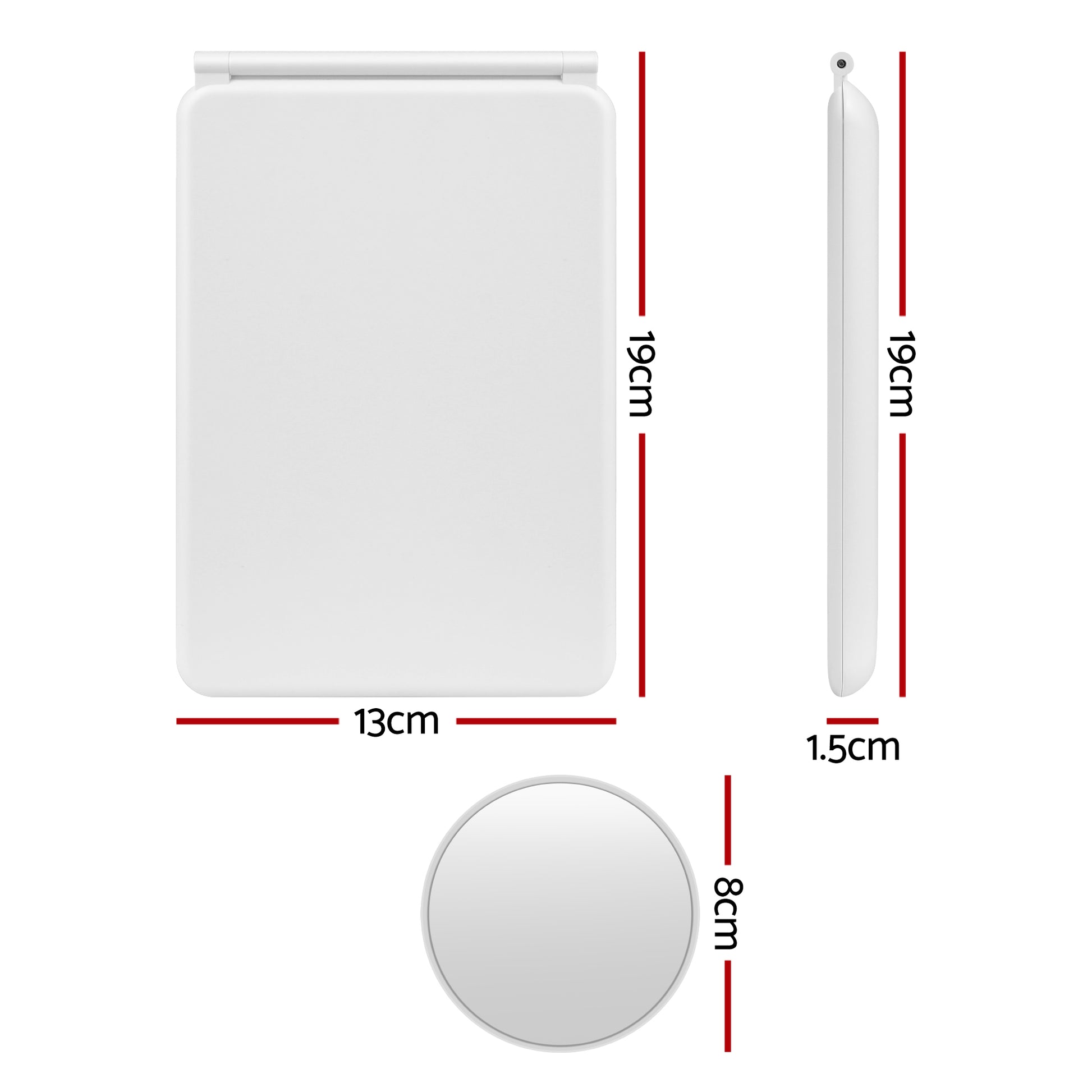 Embellir Portable Travel Makeup Mirror Rechargeable Makeup Mirror with Lights 10x Magnifier White-1