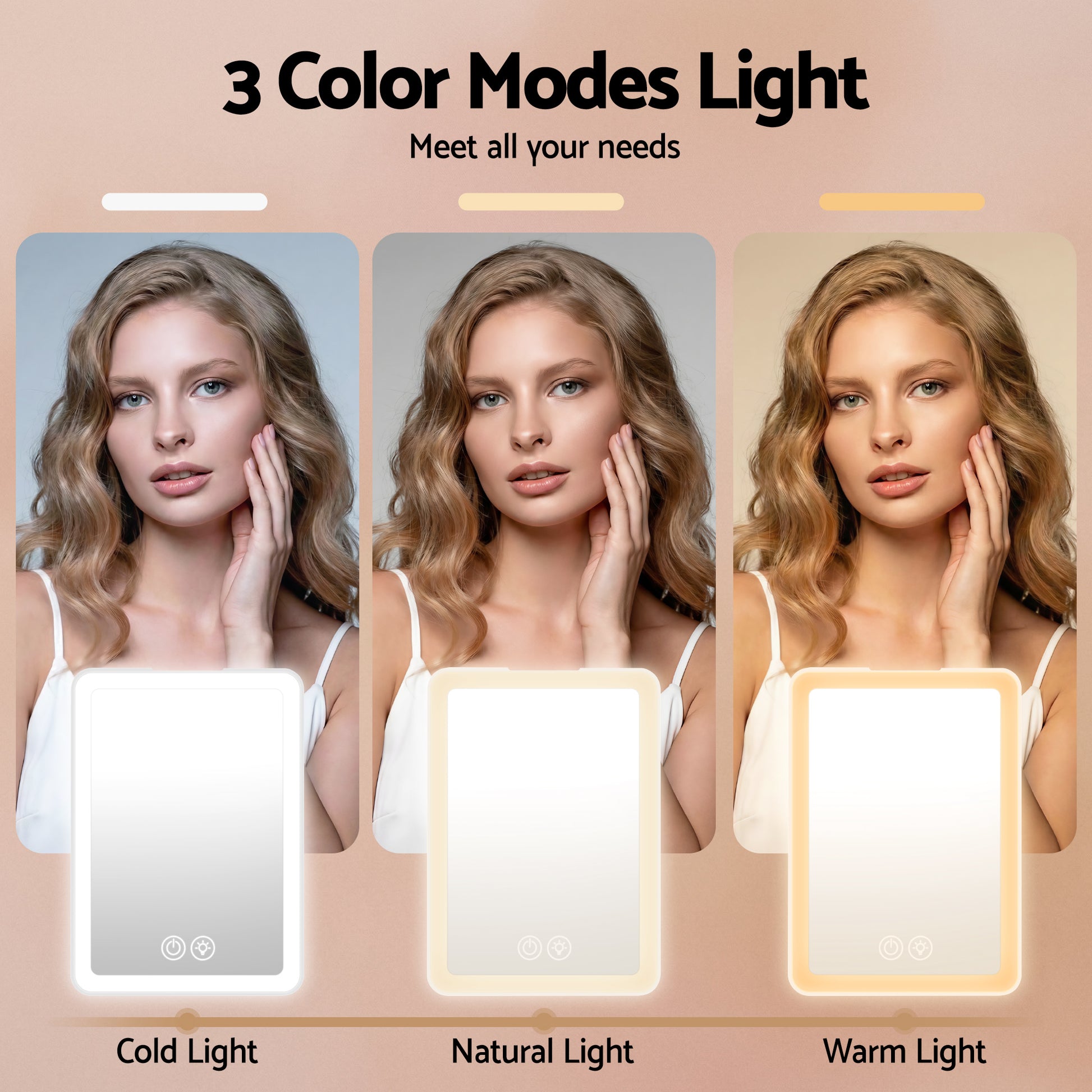 Embellir Portable Travel Makeup Mirror Rechargeable Makeup Mirror with Lights 10x Magnifier White-3