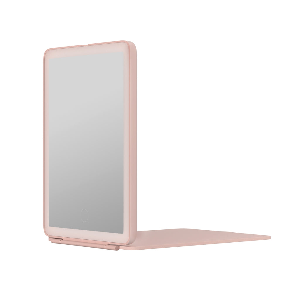 Embellir Compact Makeup Mirror w/ LED Light Portable Foldable Travel Beauty Pink-2