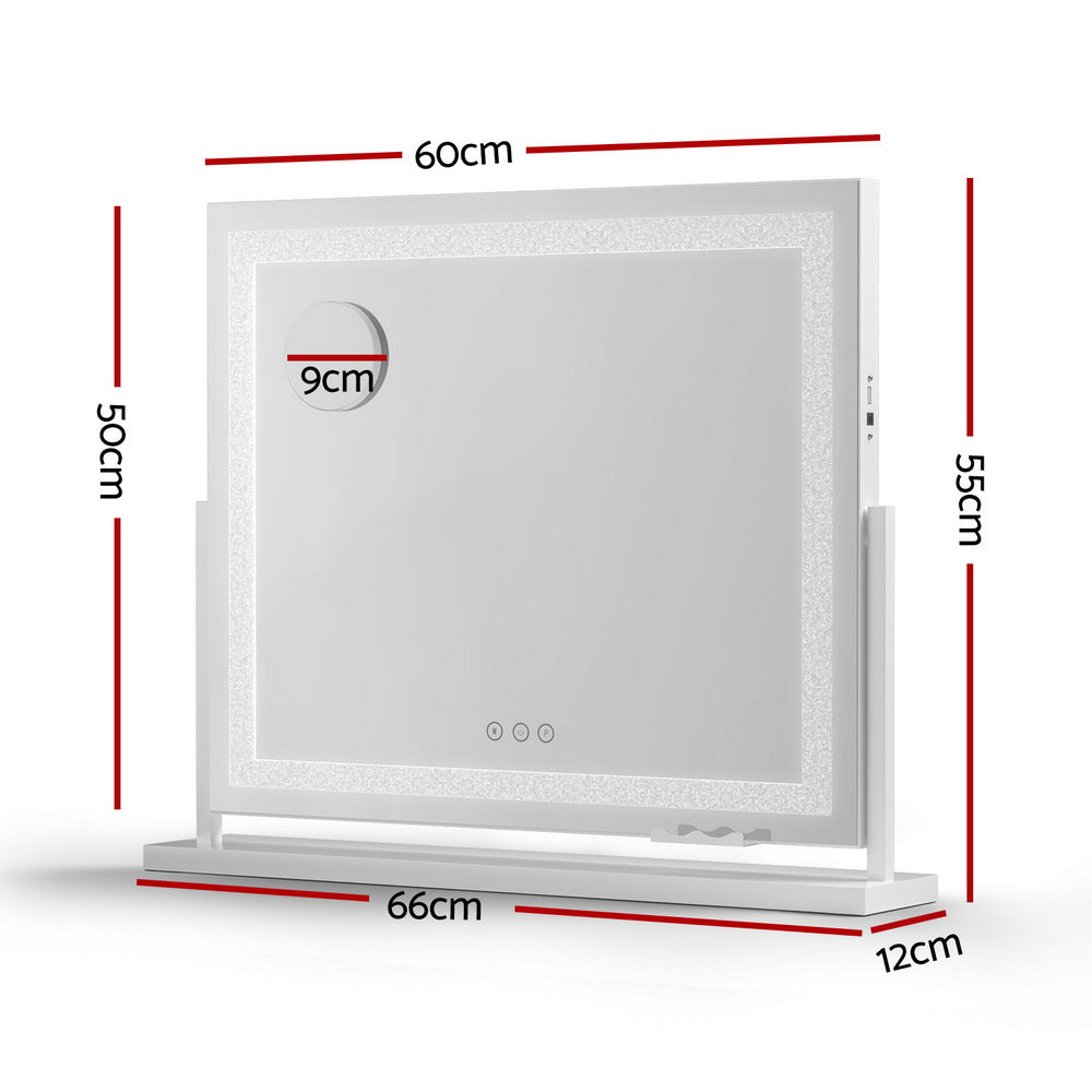 Embellir Makeup Mirror 60x50cm 360～ Rotatable Vanity Mirror with Lights Crystal LED-1