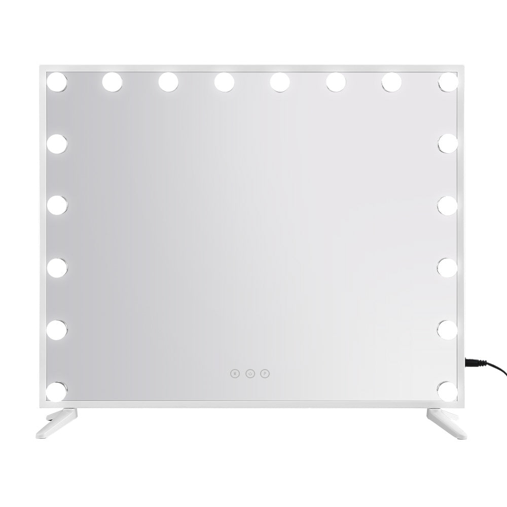 80x65cm Embellir Makeup Mirror Hollywood Vanity with LED Light White Frame-2