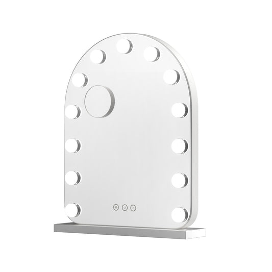 Embellir Makeup Mirror 40x50cm Dressing Vanity LED Bulb Light with 5x Magnification White Arch-0