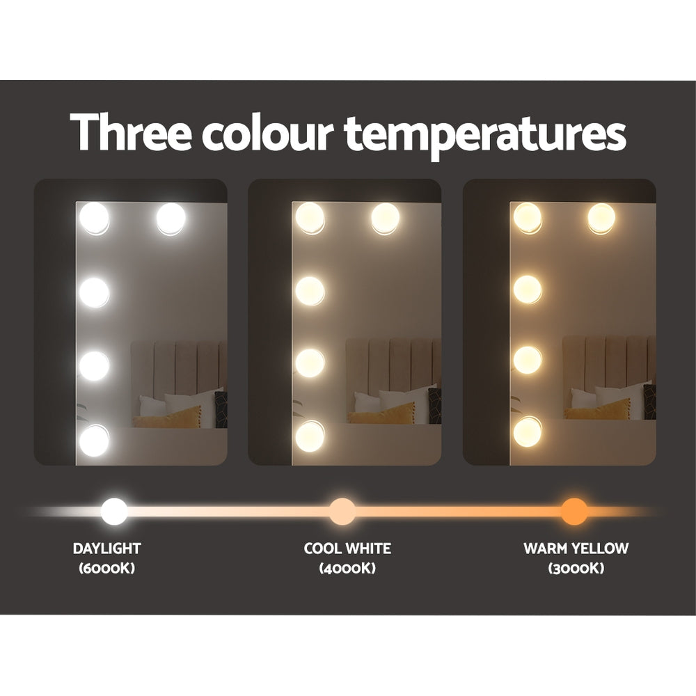 Embellir Bluetooth Makeup Mirror 58x46cm Hollywood Vanity with LED Light Wall-5