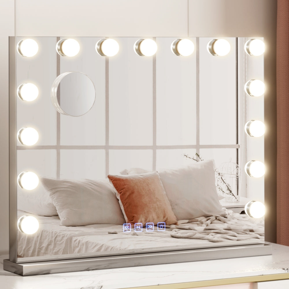 Embellir Bluetooth Makeup Mirror 58x46cm Hollywood Vanity with LED Light Wall-6