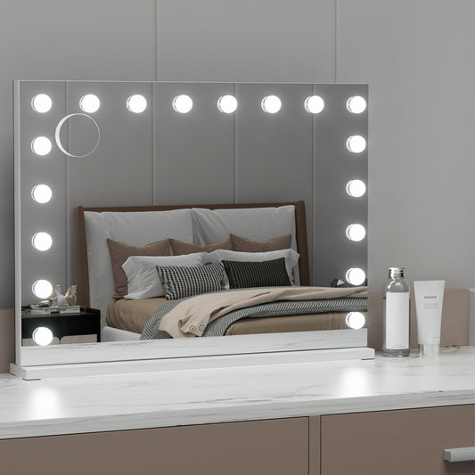 Embellir Makeup Mirror 80x58cm Hollywood Vanity with LED Light Tabletop Wall-0
