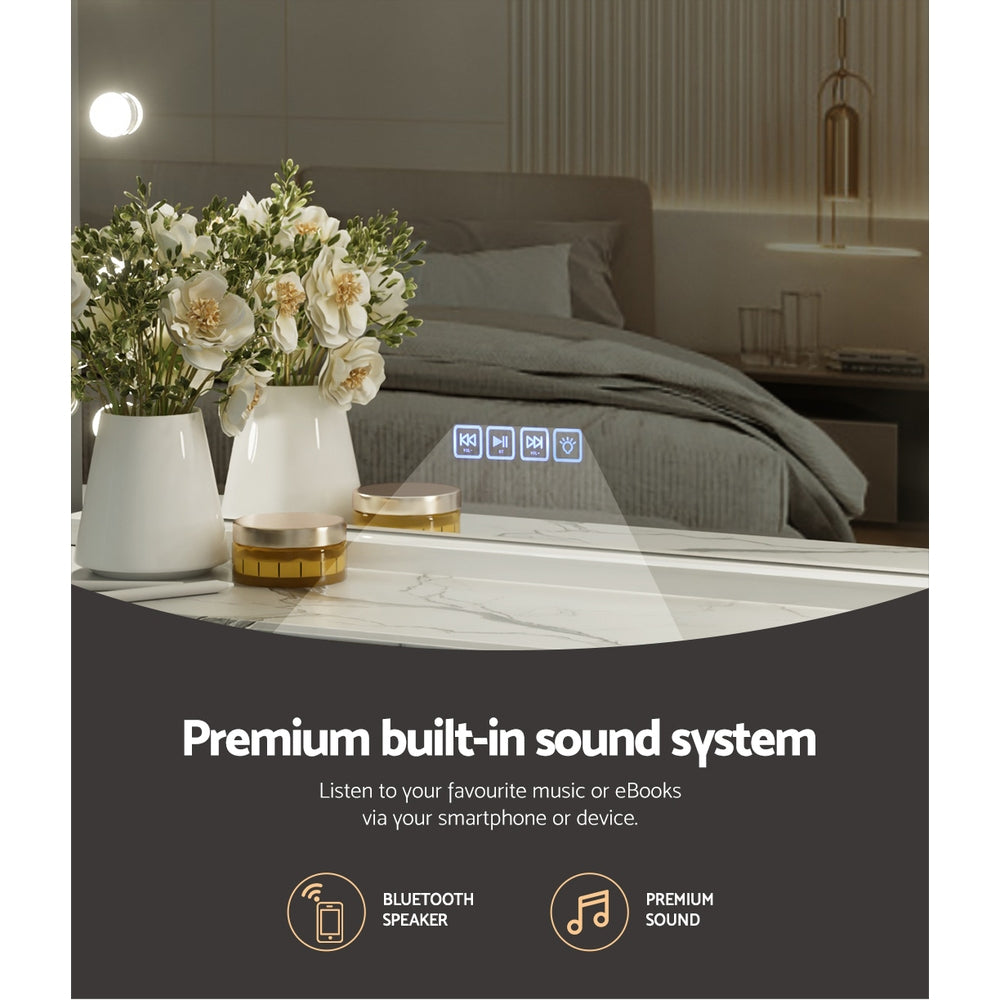 Embellir Bluetooth Makeup Mirror 80x58cm Hollywood Vanity with LED Light Wall-3