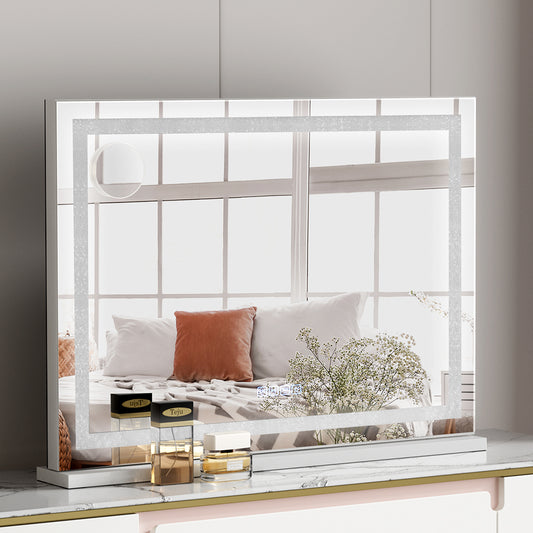 Embellir Bluetooth Makeup Mirror 80x58cm Hollywood Vanity with LED Light Crystal-0