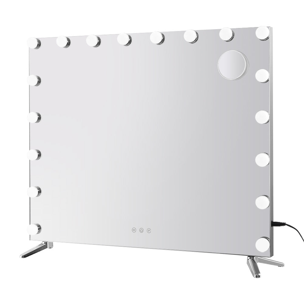 80x65cm Embellir Makeup Mirror Hollywood Vanity with LED Light Silver Legs-0