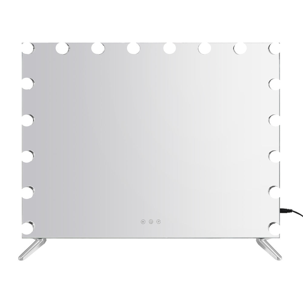 80x65cm Embellir Makeup Mirror Hollywood Vanity with LED Light Silver Legs-2