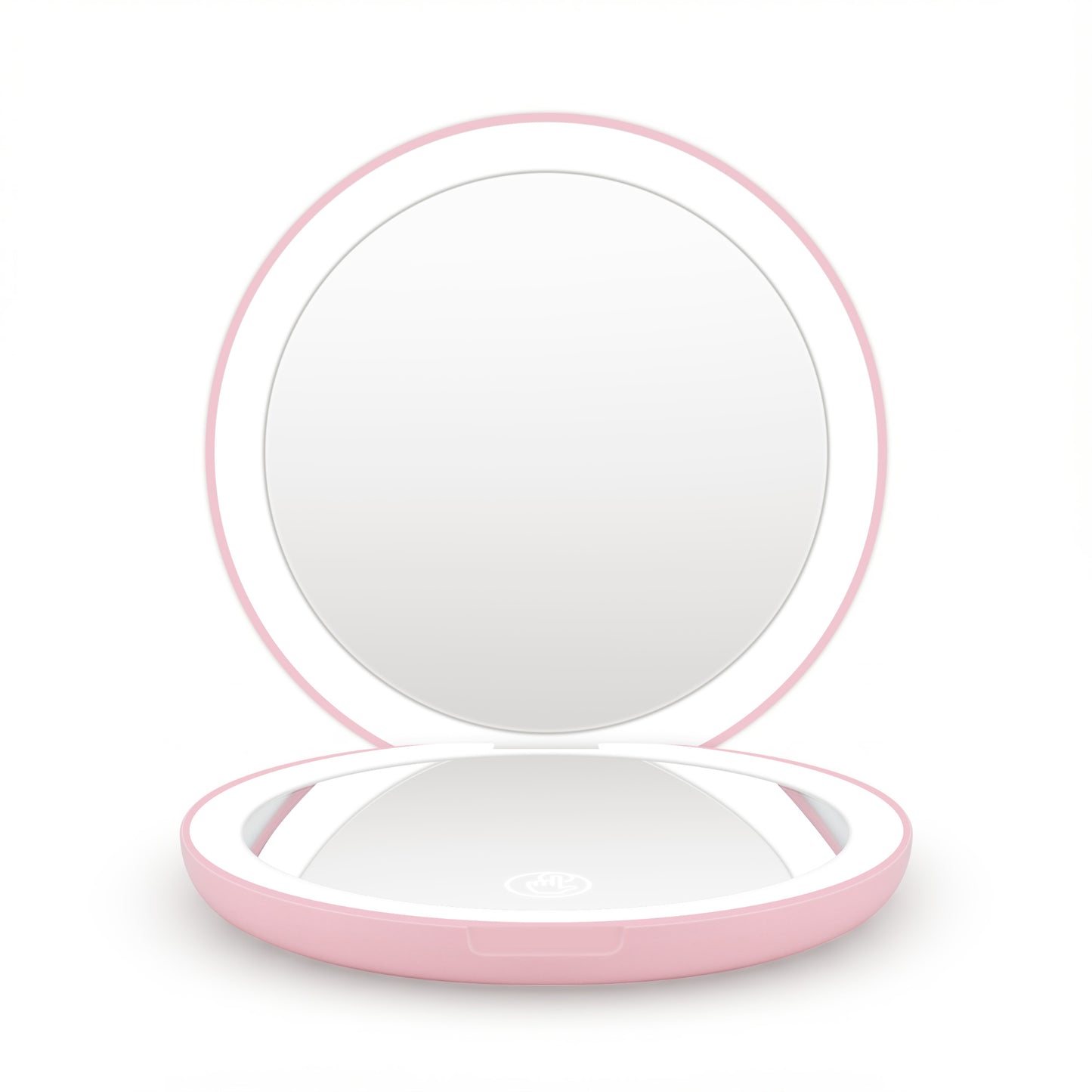 Embellir LED Compact Mirror Lighted Travel Makeup Mirror Pocket-Sized 1x 10x Magnification Round Pink-2