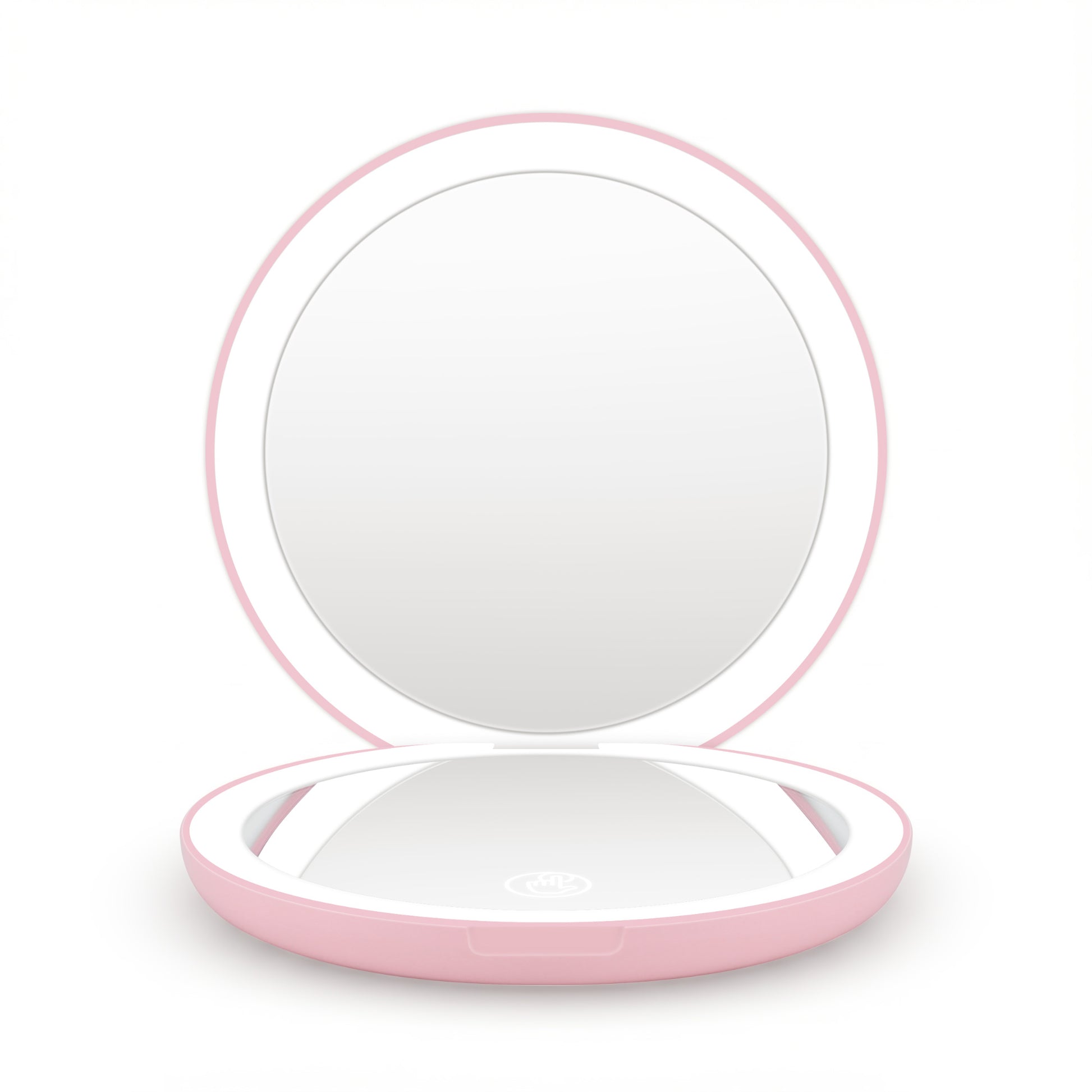 Embellir LED Compact Mirror Lighted Travel Makeup Mirror Pocket-Sized 1x 10x Magnification Round Pink-2