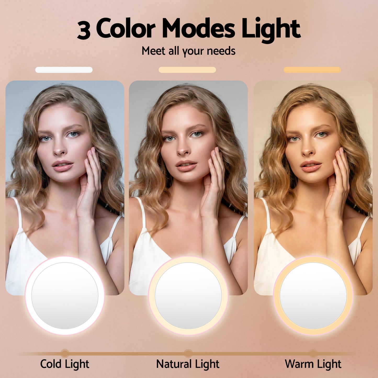 Embellir LED Compact Mirror Lighted Travel Makeup Mirror Pocket-Sized 1x 10x Magnification Round Pink-4