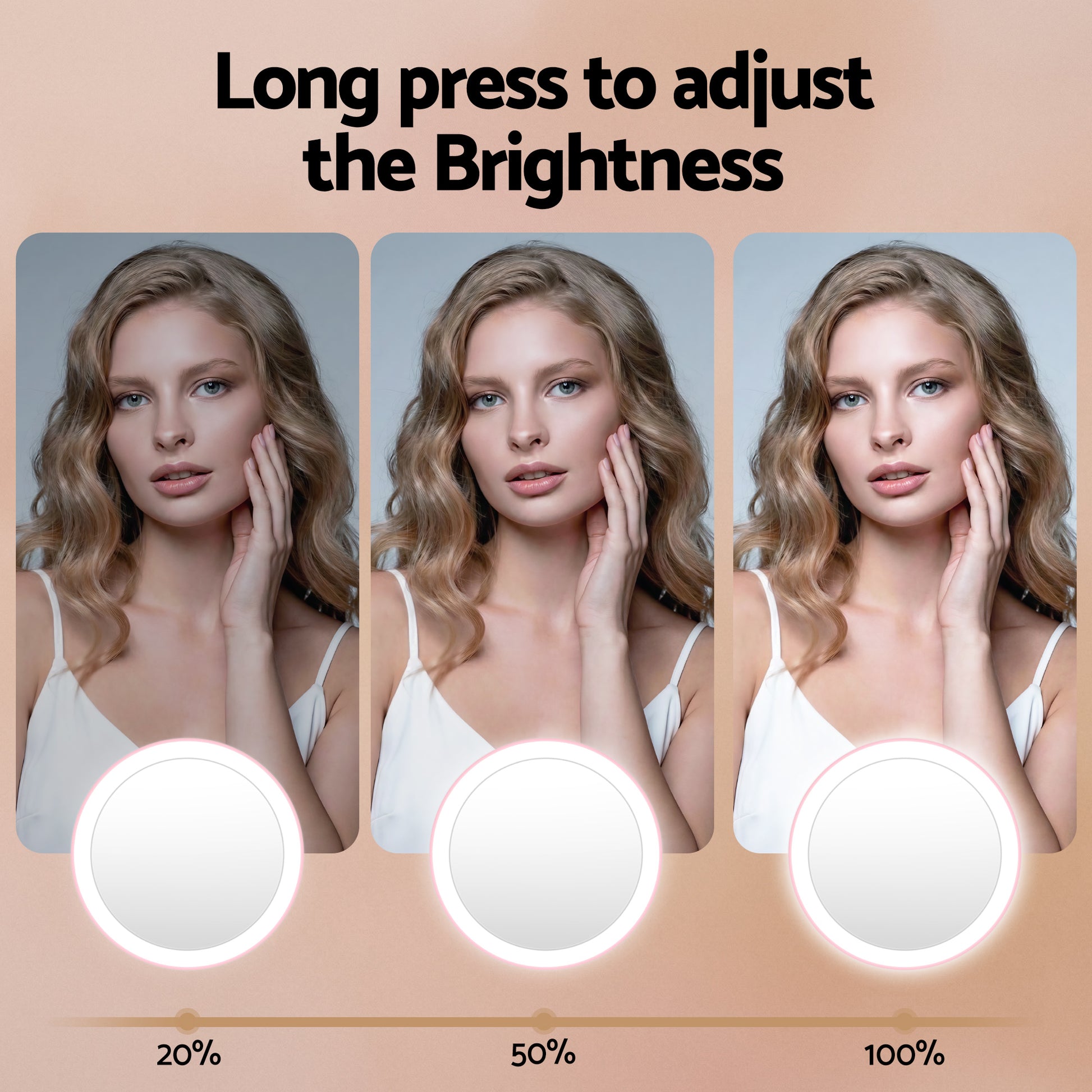 Embellir LED Compact Mirror Lighted Travel Makeup Mirror Pocket-Sized 1x 10x Magnification Round Pink-5