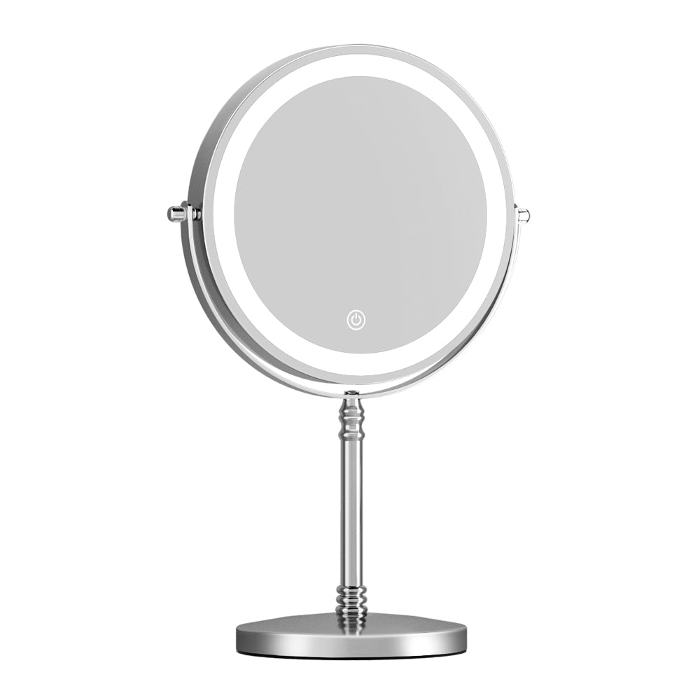 Embellir Makeup Mirror 20x20cm 10X Magnifying with LED Light Rotation Tabletop-0