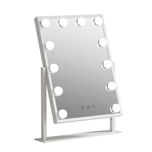 Embellir Makeup Mirror 30x41cm Hollywood Vanity with LED Light Rotation Tabletop-0