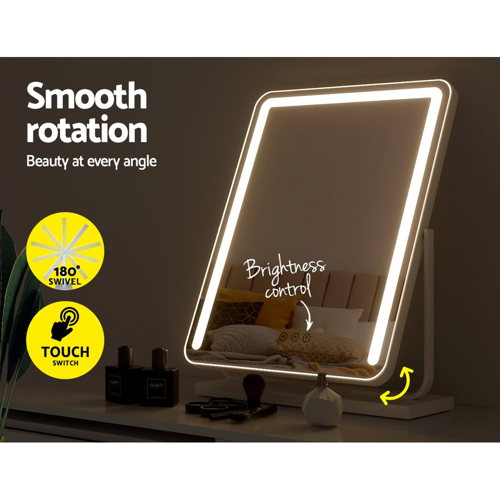 Embellir Makeup Mirror 40x50cm Hollywood Vanity with LED Light Strip Rotation-5