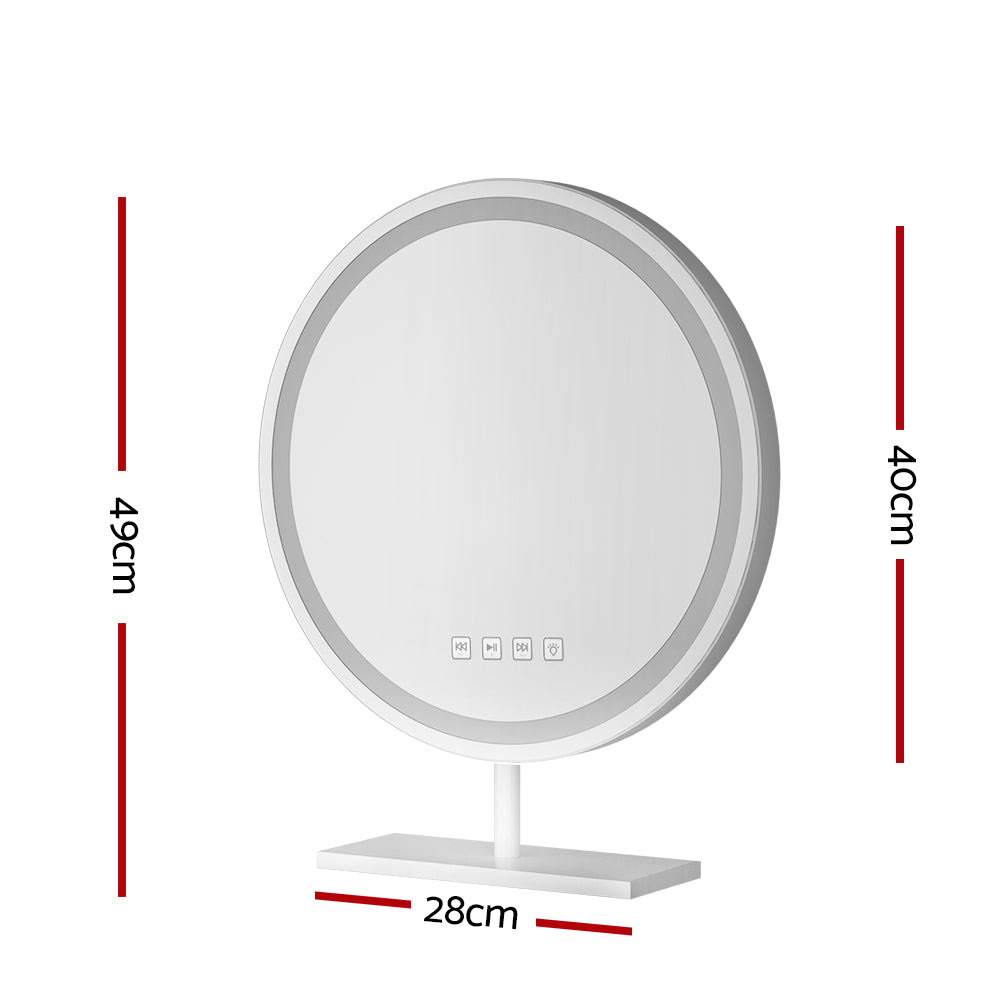 Embellir Makeup Mirror 40x40cm Hollywood Vanity with LED Light Tabletop Round-1