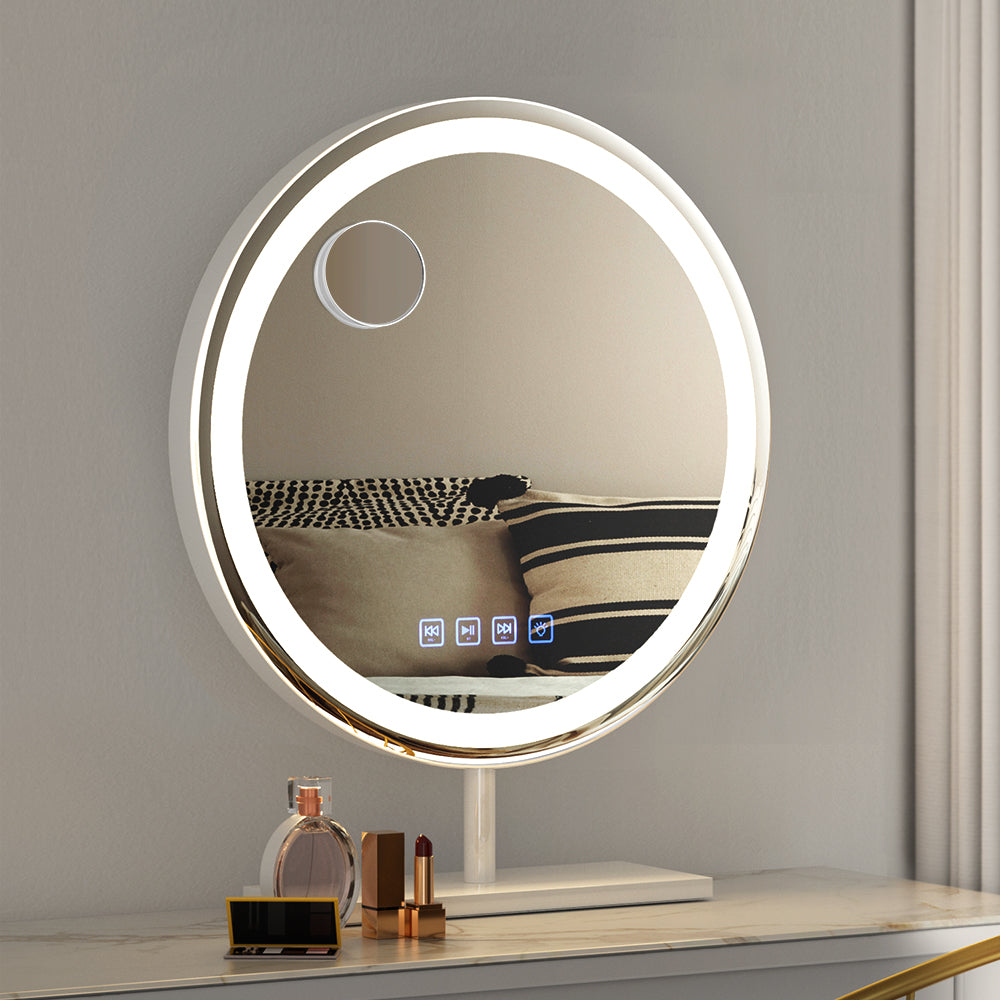 Embellir Makeup Mirror 40x40cm Hollywood Vanity with LED Light Tabletop Round-7