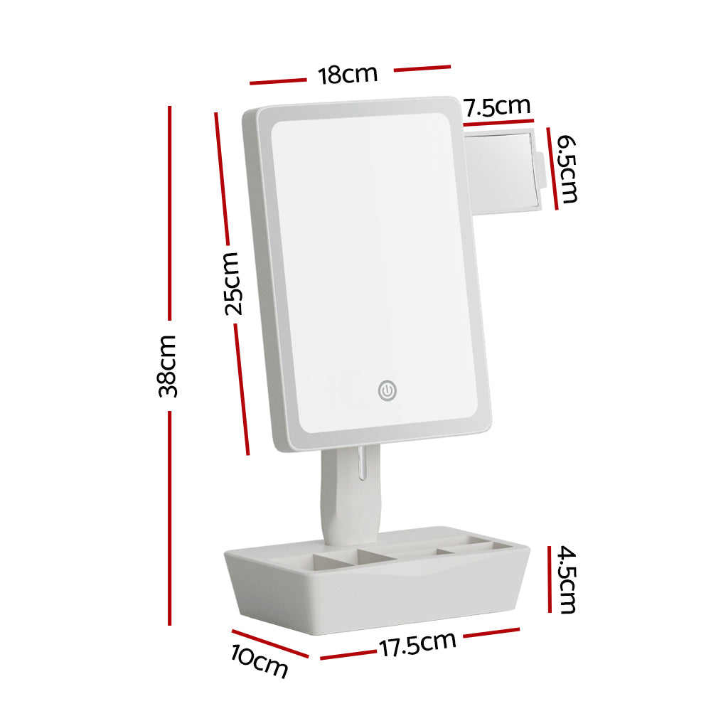 Embellir Makeup Mirror 10X Magnifying with LED light Storage Cosmetic Mirror-1