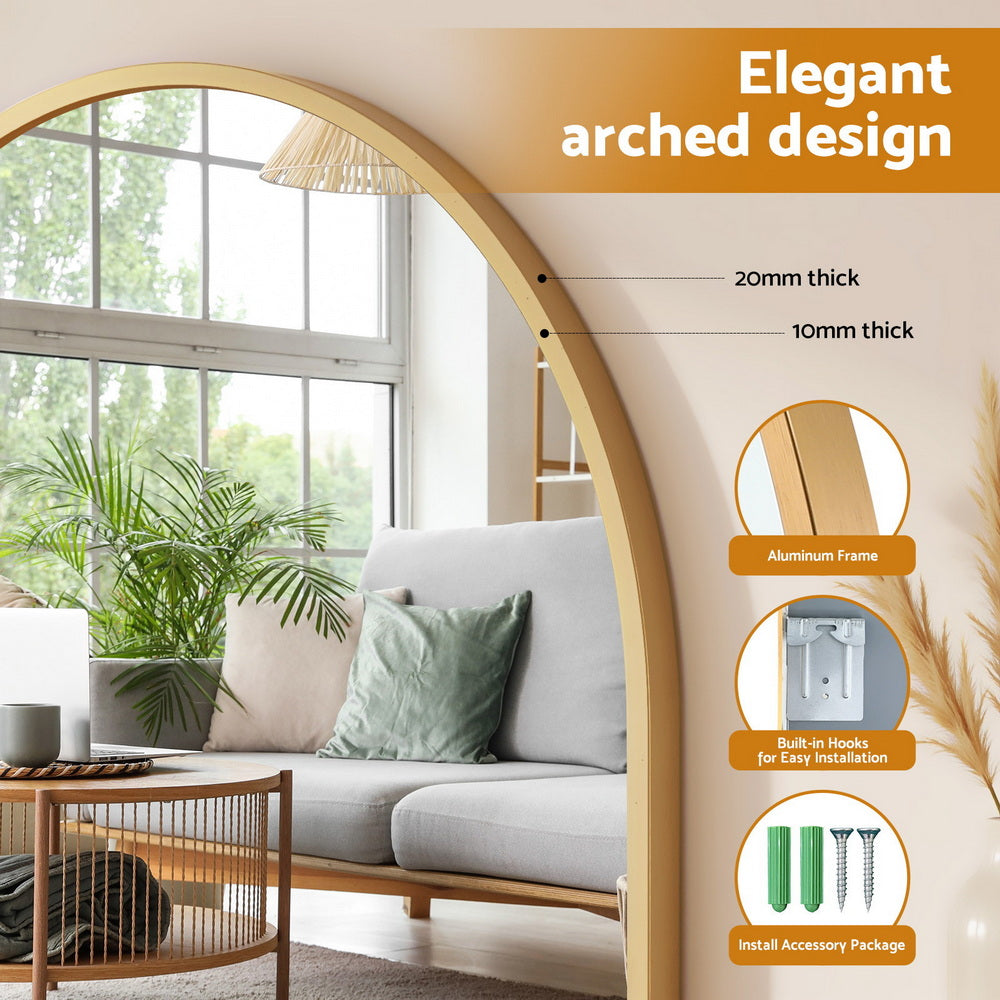 Embellir 86x50cm Arched Wall Mirror Vanity Makeup Home Decor-4