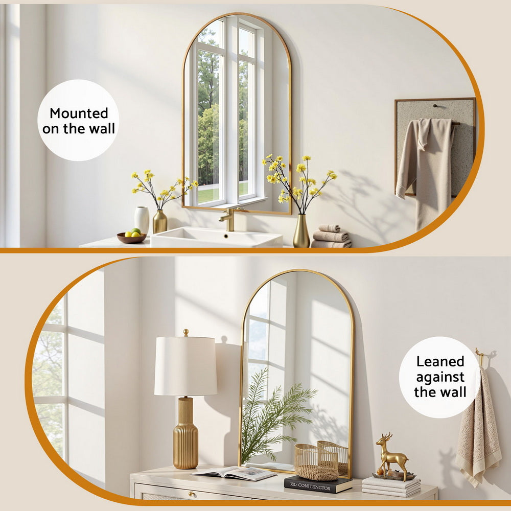 Embellir 86x50cm Arched Wall Mirror Vanity Makeup Home Decor-5