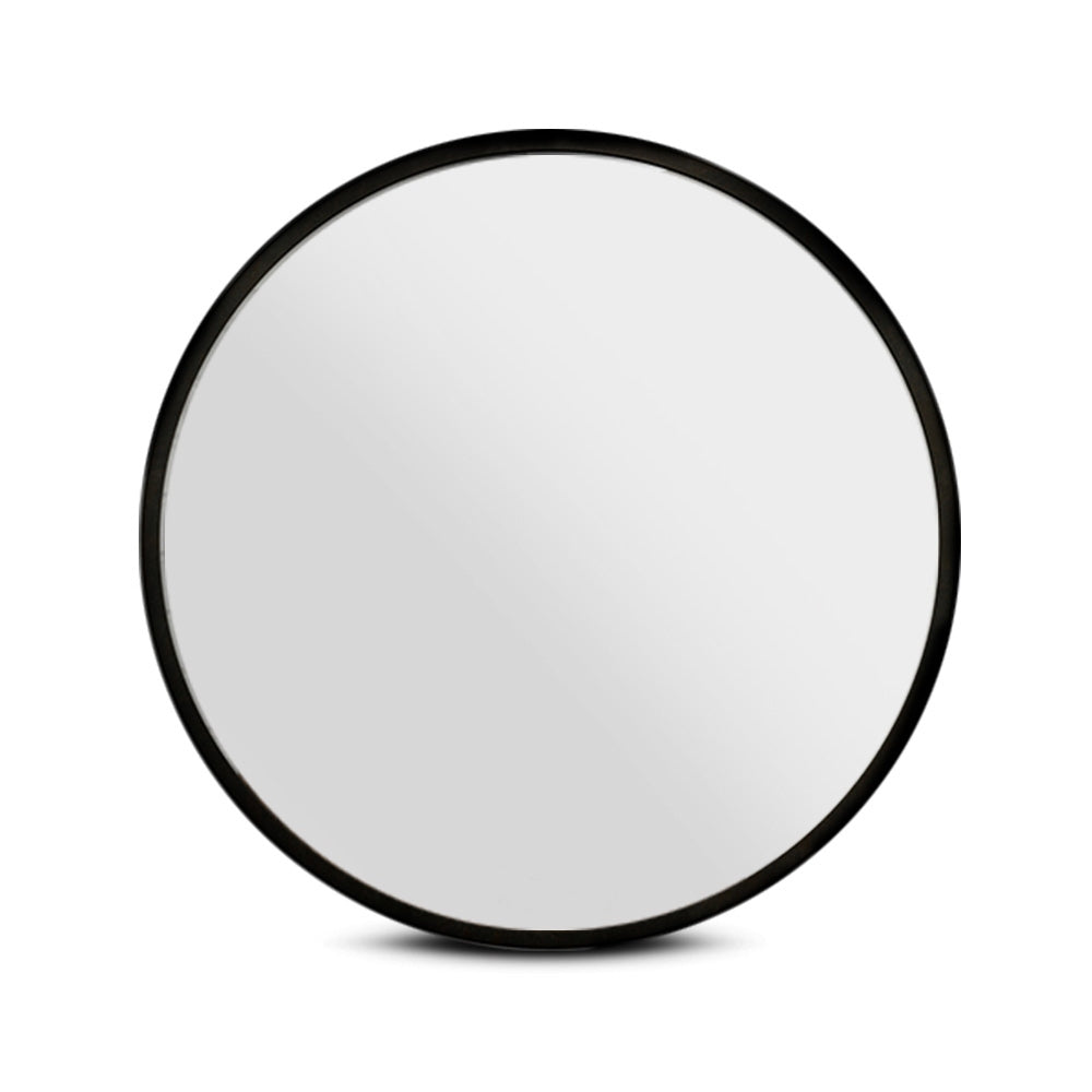Embellir 2 Wall Mirror Makeup 80cm Home Decor Framed Mirrors Bathroom Round Black-2