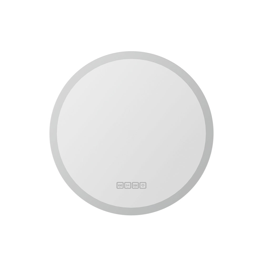 Embellir Bluetooth LED Wall Mirror With Light 50CM Bathroom Decor Round Mirrors-0