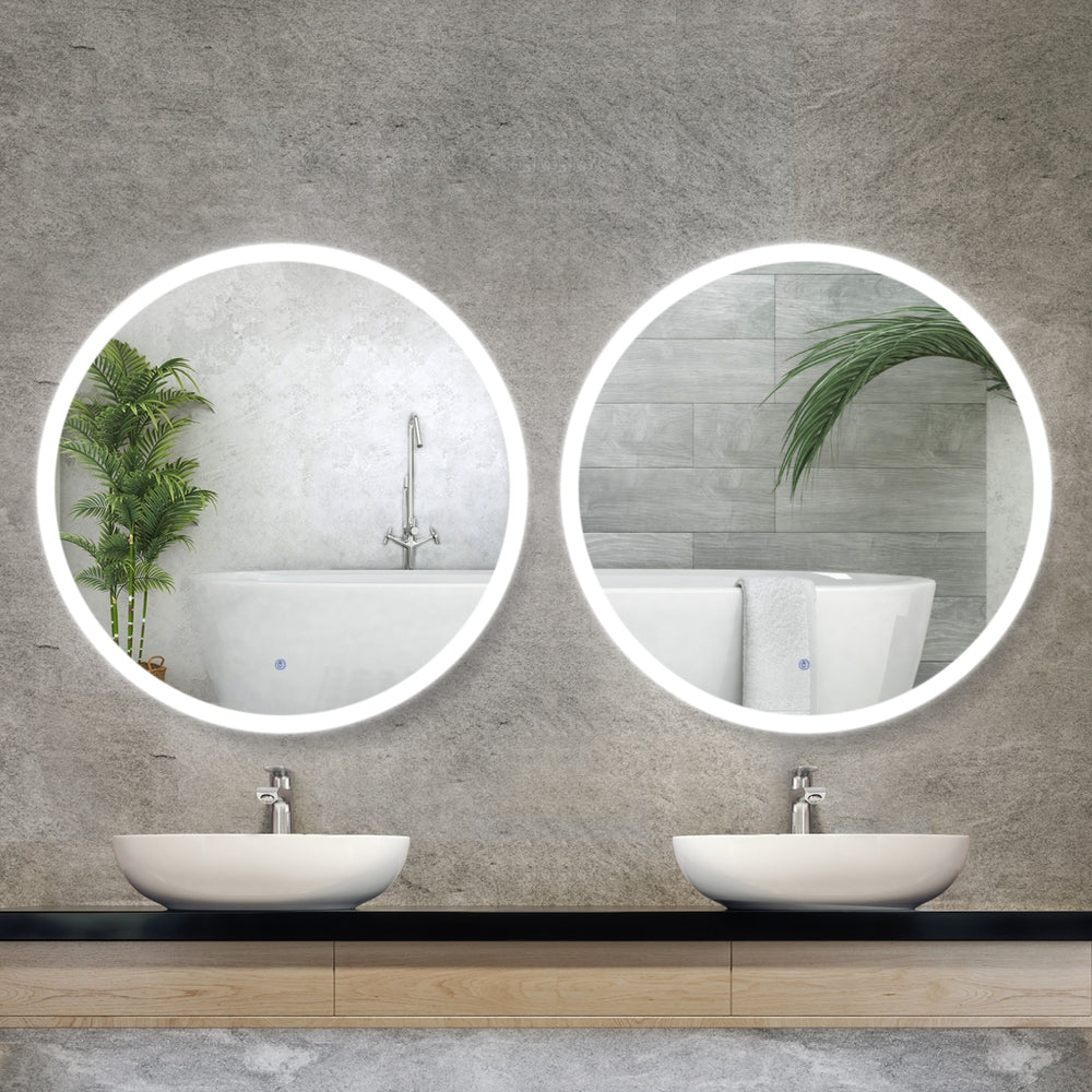 Embellir 2 Wall Mirror 80cm with Led light Makeup Home Decor Bathroom Round Vanity-6