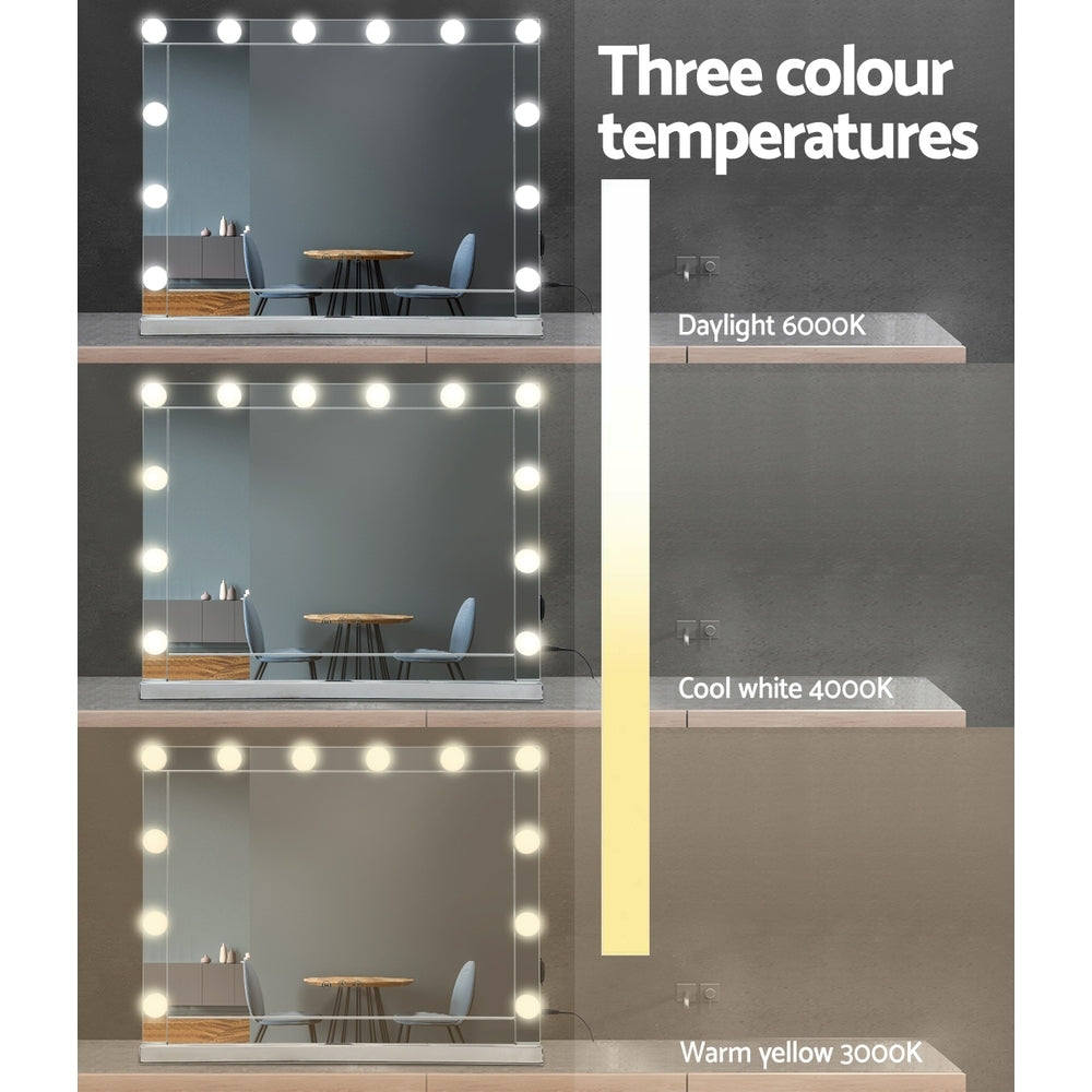 Embellir Makeup Mirror Hollywood with Light Frame Vanity Dimmable Wall 12 LED-4