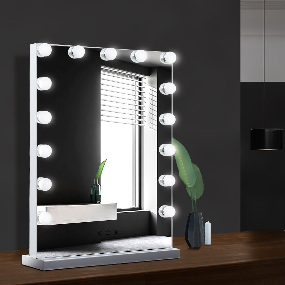 Embellir Makeup Mirror 43x61cm Hollywood Vanity with LED Light Tabletop Wall-6