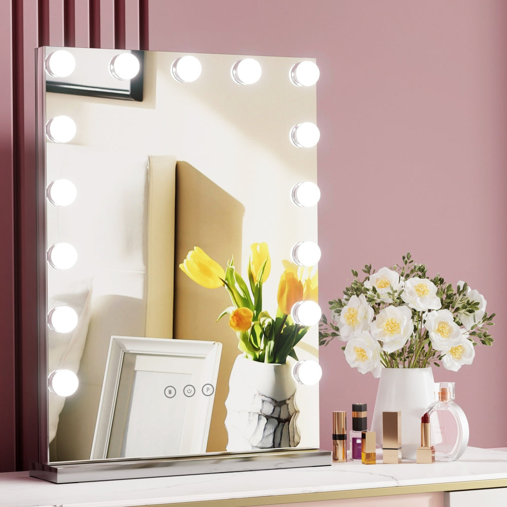 Embellir Makeup Mirror 43x61cm Hollywood Vanity with LED Light Tabletop Wall-7