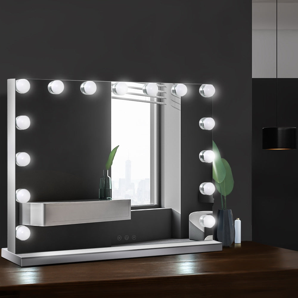 Embellir Makeup Mirror 58x46cm Hollywood Vanity with LED Light Tabletop Wall-6