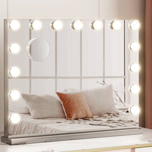 Embellir Makeup Mirror 58x46cm Hollywood Vanity with LED Light Tabletop Wall-0